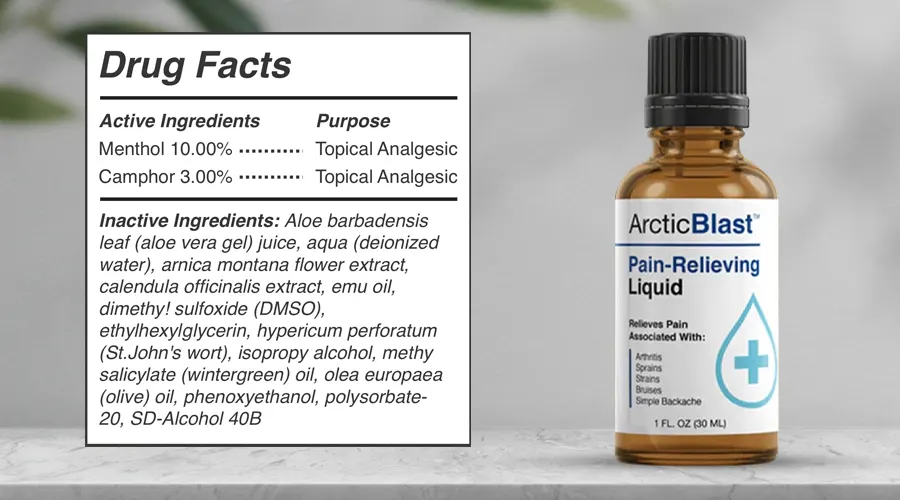 Arctic Blast Natural Pain Relief: Ingredients