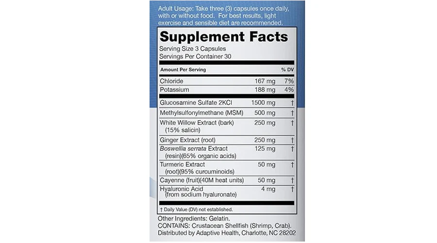 Instaflex Supplement Facts